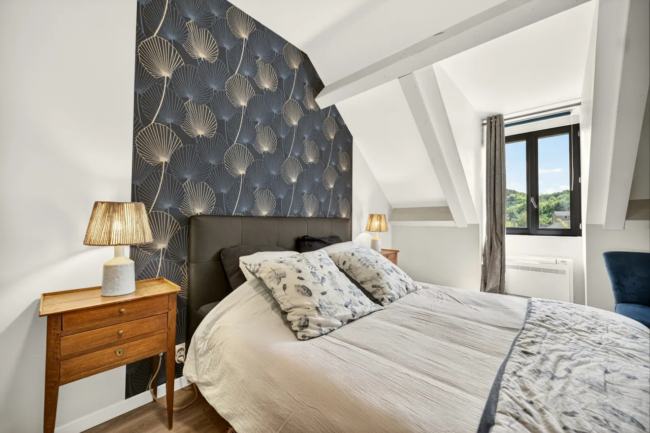 Chambre combles bleue